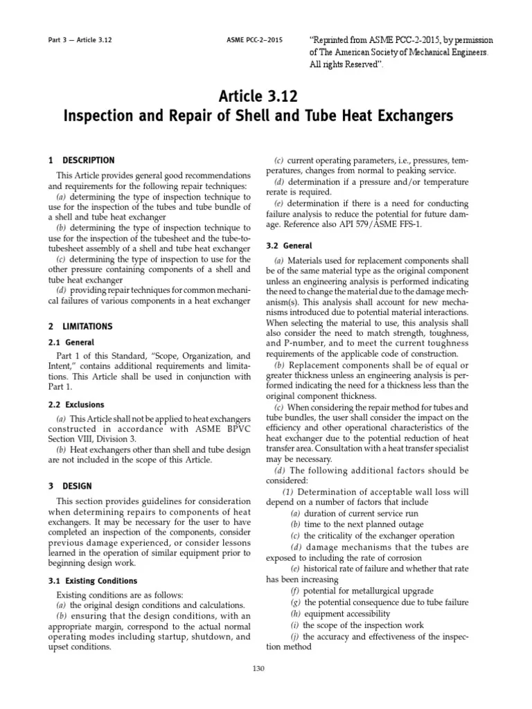 Trình tự tiếp cận sửa chữa theo sửa chữa thiết bị áp lực và Code đường ...